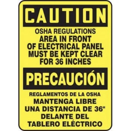 Accuform BILINGUAL OSHA CAUTION SIGN OSHA SBMELC648XP SBMELC648XP